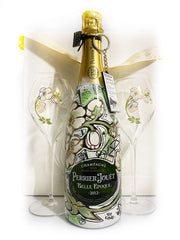 Belle Epoque White Snow Champagne Gift Set with Glasses