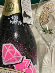 Perrier Jouet Champagne Cofanetto Regalo Blanc de Blancs con Bicchieri Glitter Black